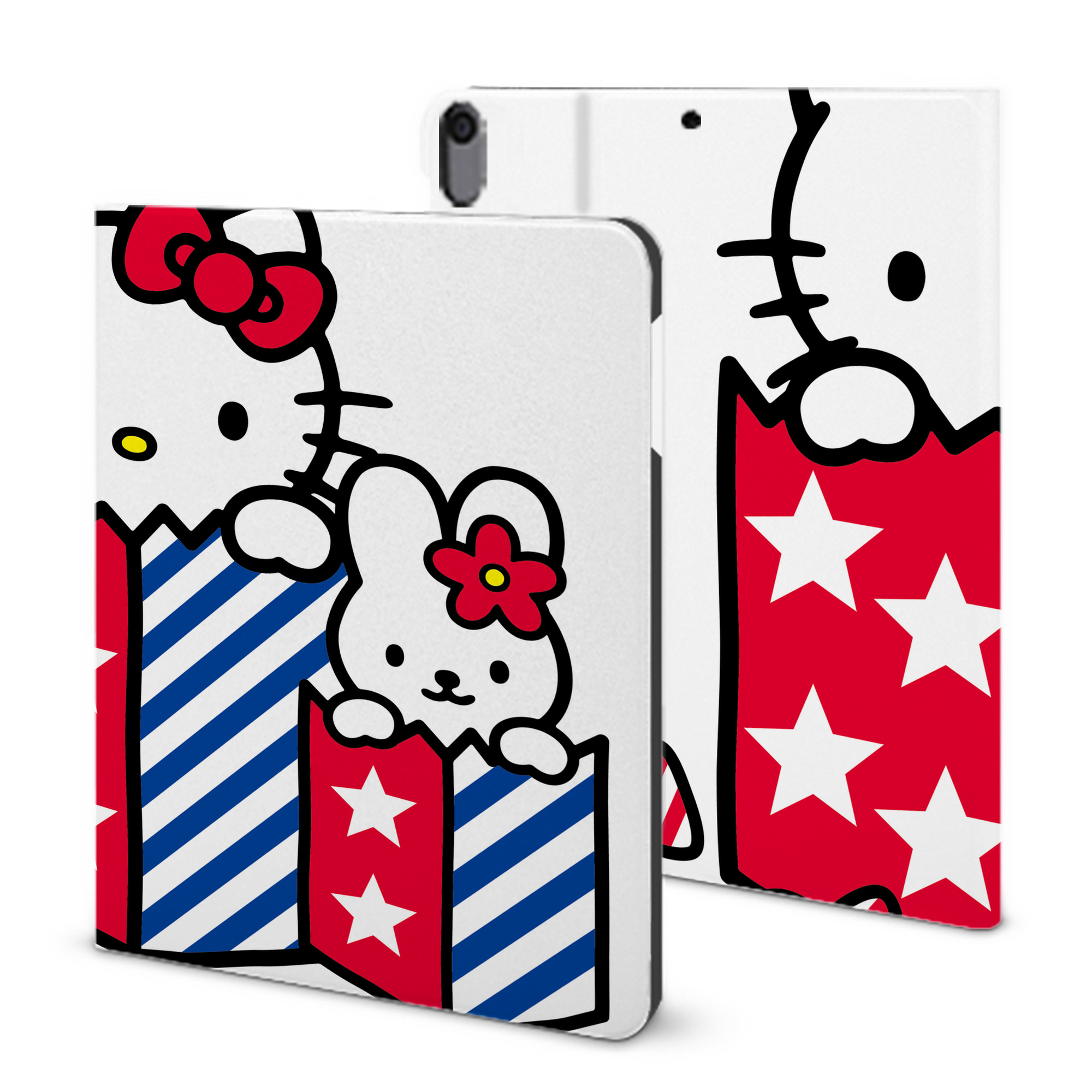 （画像用） Hello Kitty ハローキティ IPad ケース ブック型 PUレザー TPU 耐衝撃 軽量 薄型 ペン収納なし 全面保護 IPad 各モデル対応